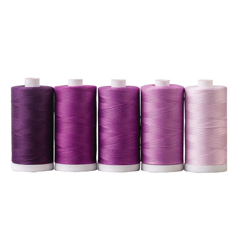 Connecting Threads 100% Cotton Thread Sets - 1200 Yard Spools (Set of 5 - Seaside)